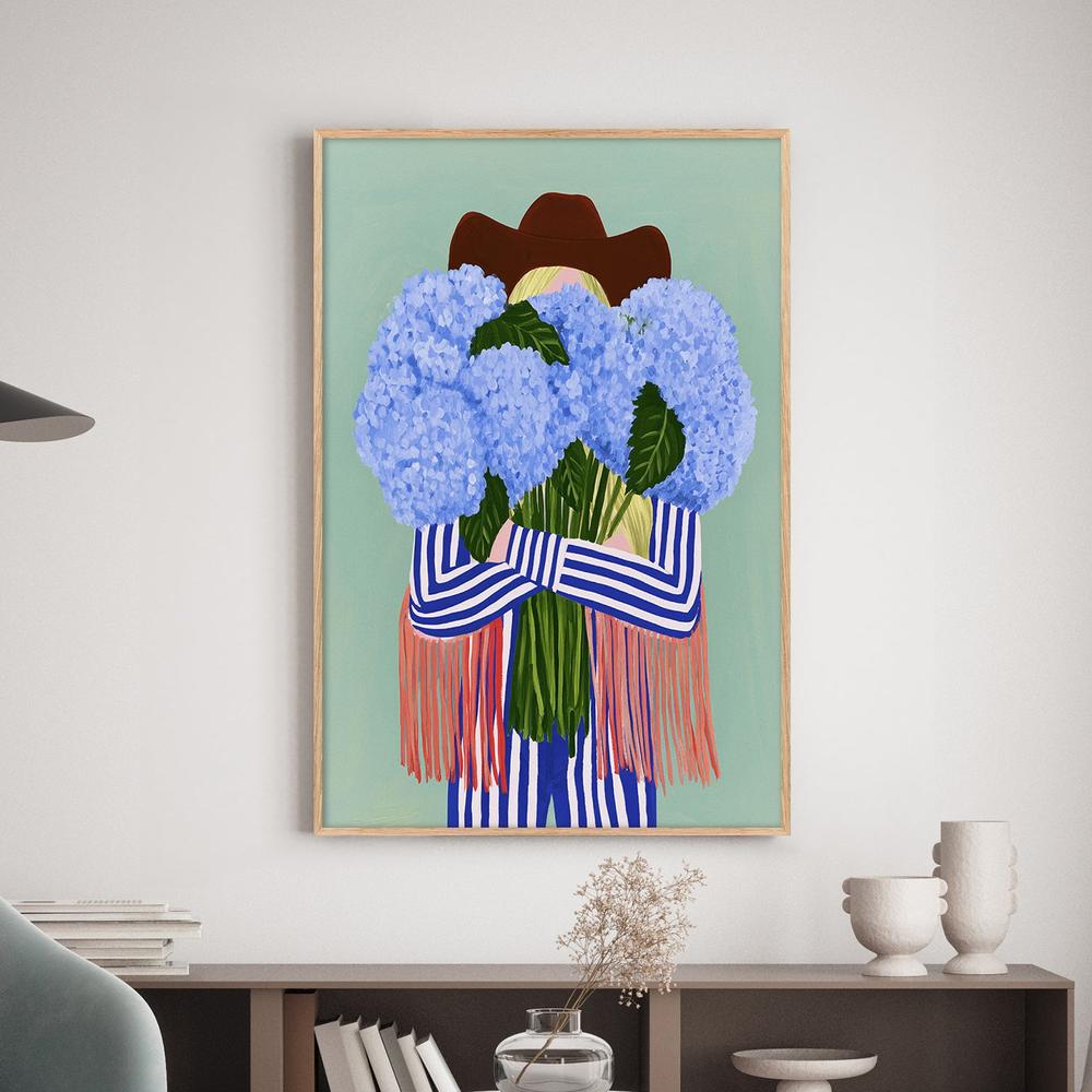 Fringe & Hydrangeas-by-Lady Hana-wall-art-print-canvas-poster-framed-Gioia