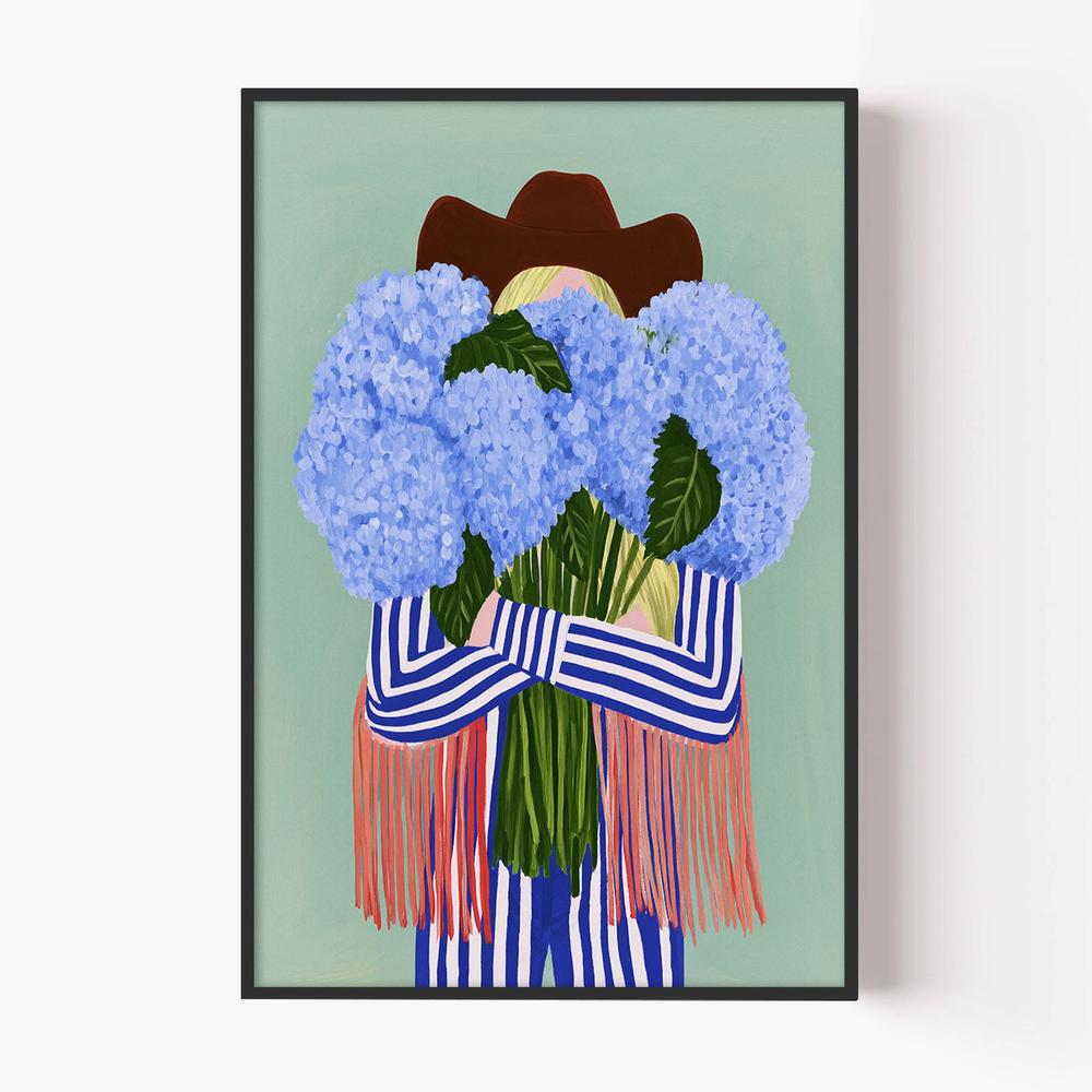 Fringe & Hydrangeas-by-Lady Hana-wall-art-print-canvas-poster-framed-Gioia