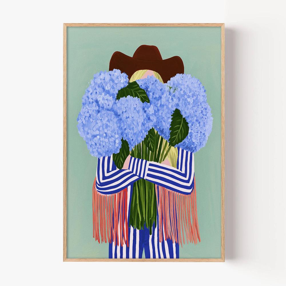 Fringe & Hydrangeas-by-Lady Hana-wall-art-print-canvas-poster-framed-Gioia