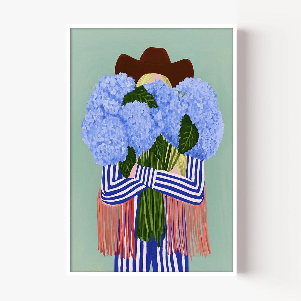 Fringe & Hydrangeas-by-Lady Hana-wall-art-print-canvas-poster-framed-Gioia