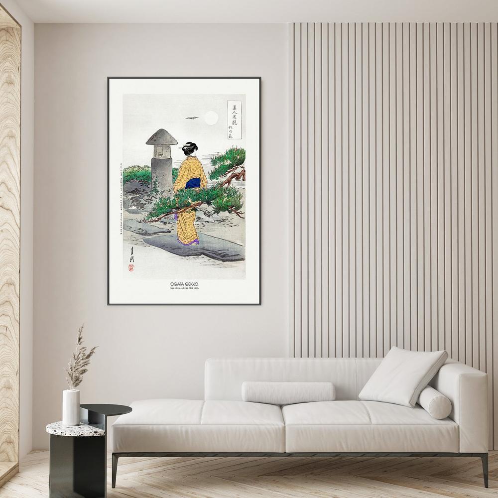 Full Moon and Pine Tree (1896)-by-Ogata Gekko-wall-art-print-canvas-poster-framed-Gioia