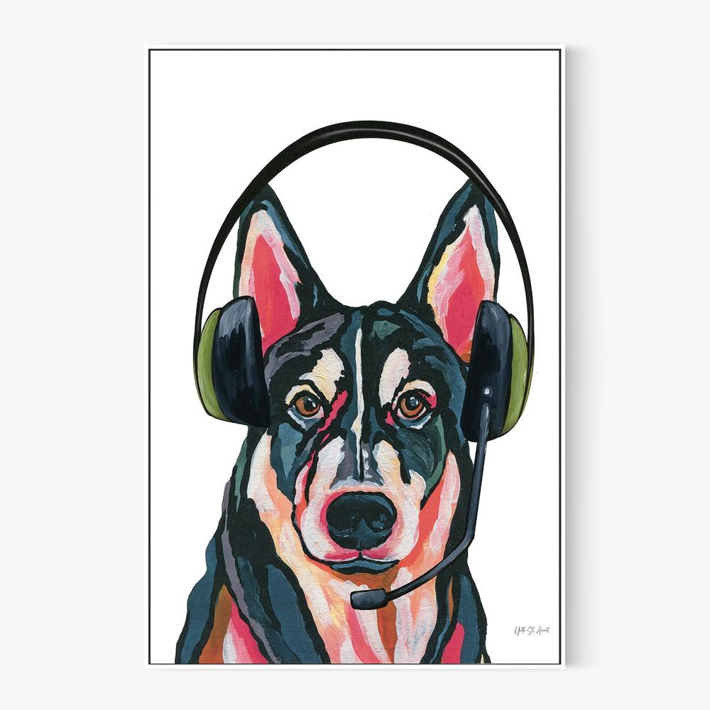 Gaming Husky-by-Yvette St. Amant-wall-art-print-canvas-poster-framed-Gioia