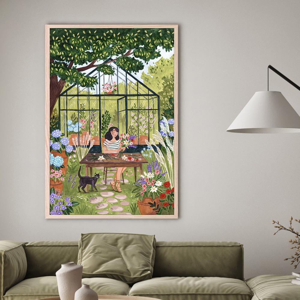 Garden Flower Arranging-by-Caroline Bonne Muller-wall-art-print-canvas-poster-framed-Gioia