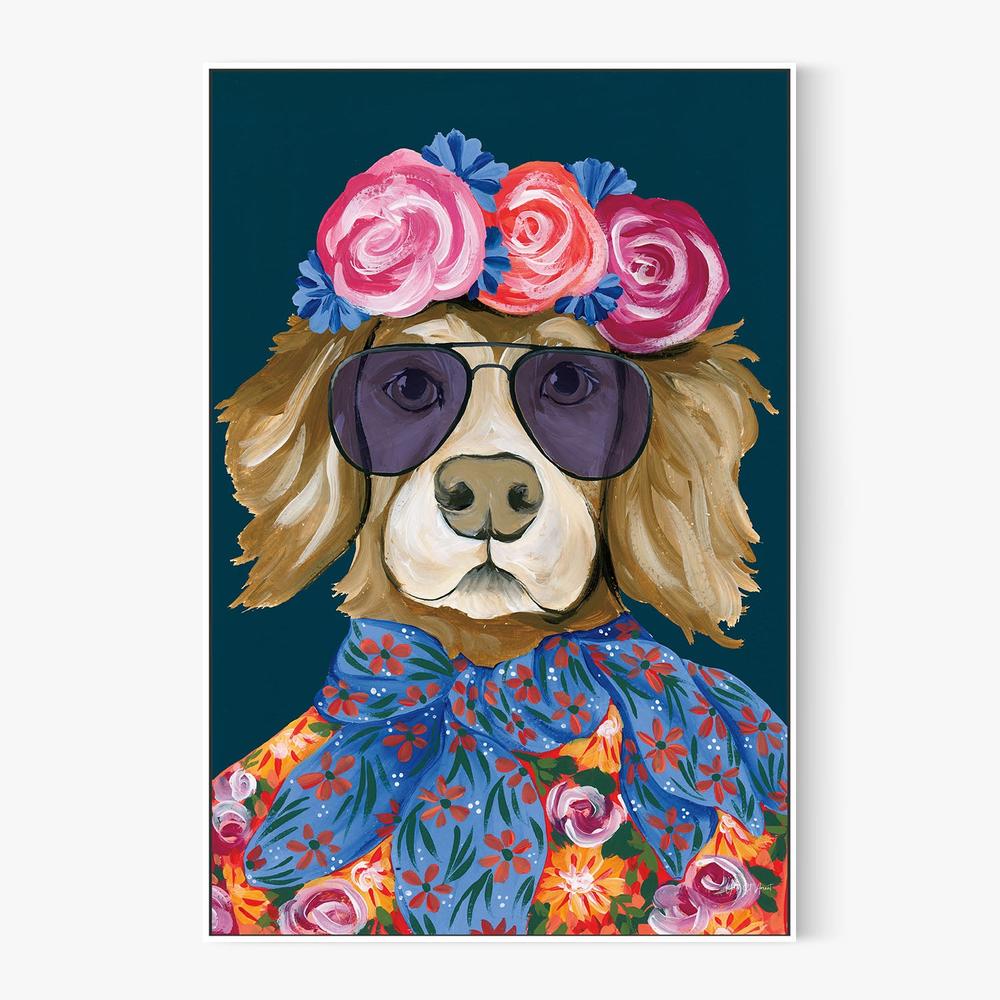 Glitzy Golden Retriever-by-Yvette St. Amant-wall-art-print-canvas-poster-framed-Gioia