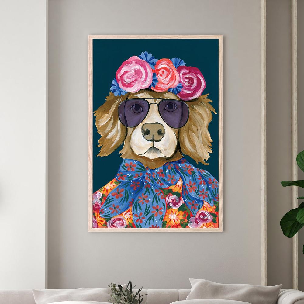 Glitzy Golden Retriever-by-Yvette St. Amant-wall-art-print-canvas-poster-framed-Gioia