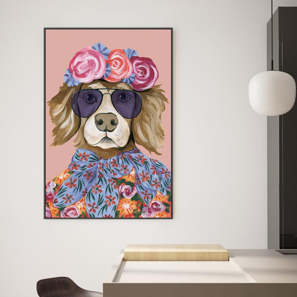 Glitzy Golden Retriever v2-by-Yvette St. Amant-wall-art-print-canvas-poster-framed-Gioia