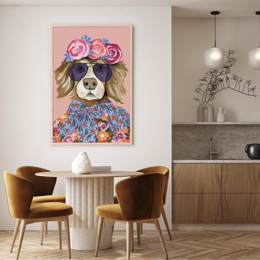 Glitzy Golden Retriever v2-by-Yvette St. Amant-wall-art-print-canvas-poster-framed-Gioia