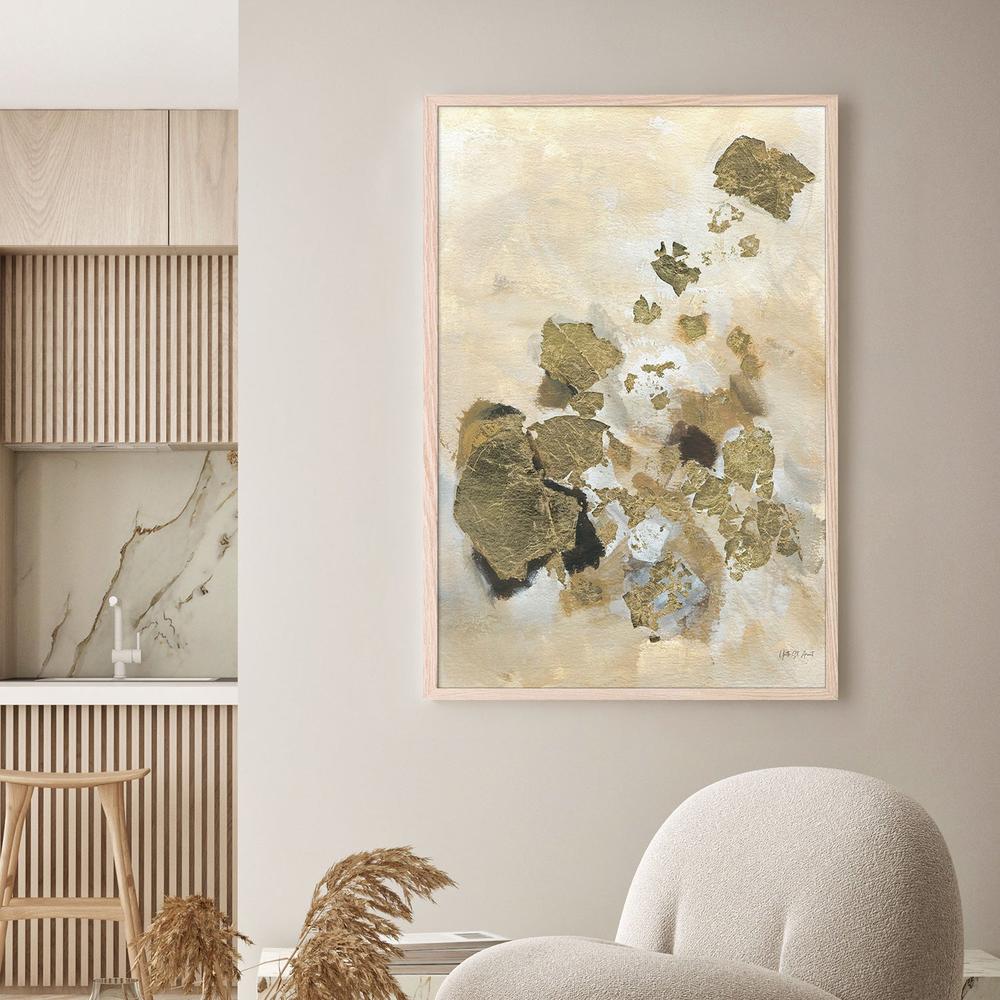 Gold Leaf Abstract-by-Yvette St. Amant-wall-art-print-canvas-poster-framed-Gioia