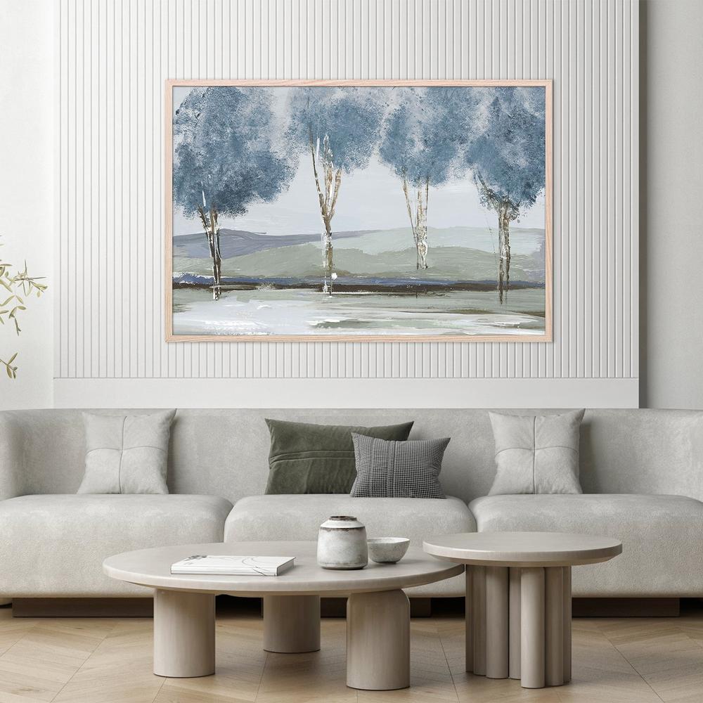 Golden Birch Tree Forest Blue Version-by-Lera-wall-art-print-canvas-poster-framed-Gioia