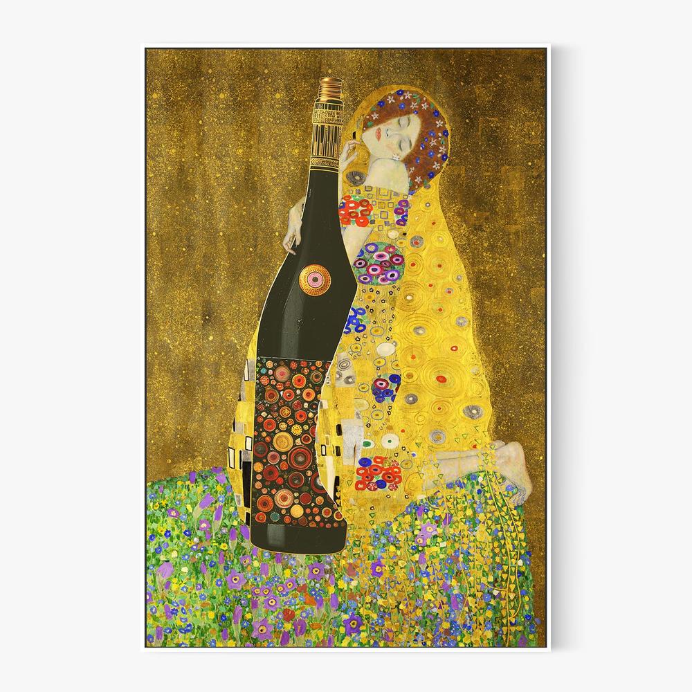 Golden Bottle Embrace-by-Artem Pozdniakov-wall-art-print-canvas-poster-framed-Gioia