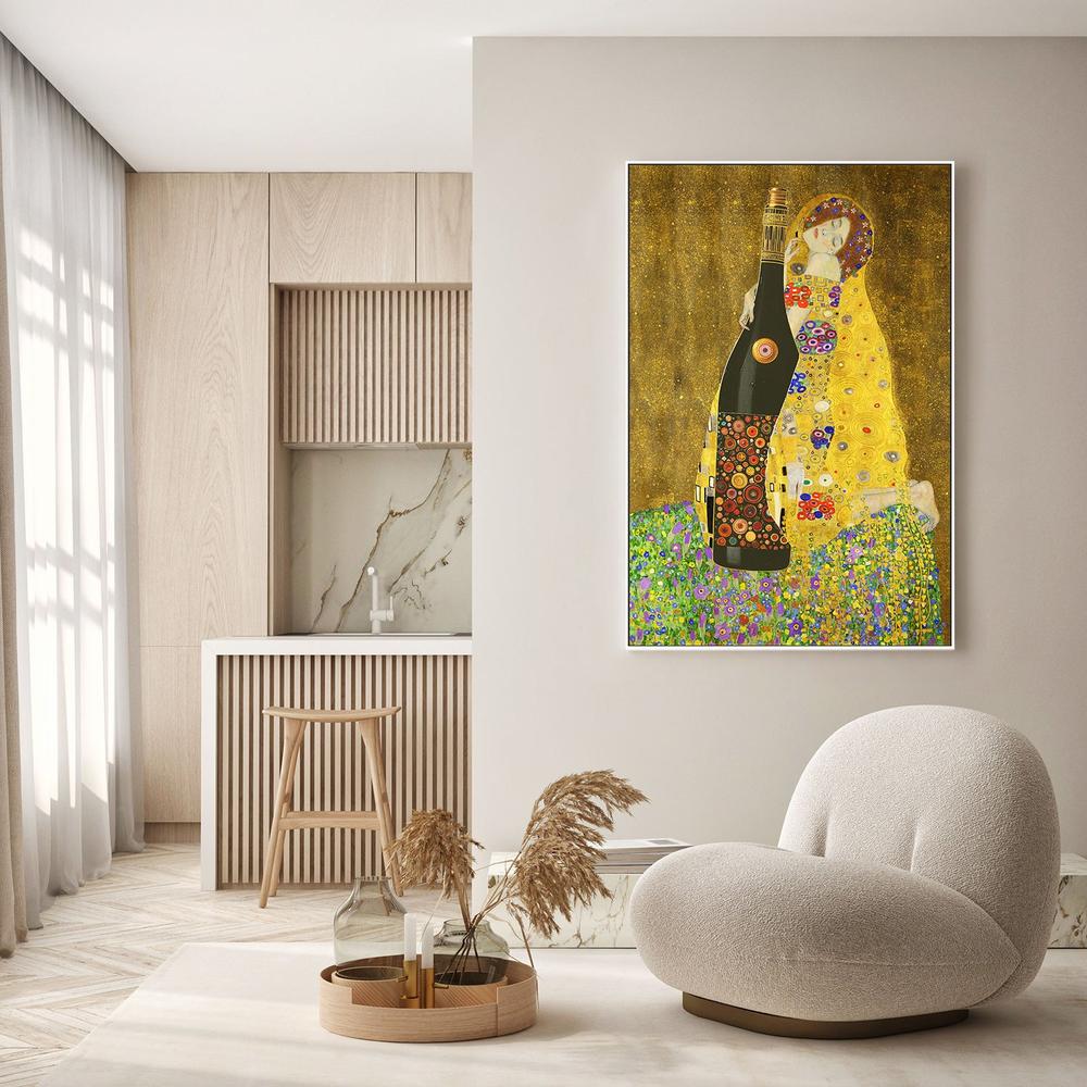Golden Bottle Embrace-by-Artem Pozdniakov-wall-art-print-canvas-poster-framed-Gioia
