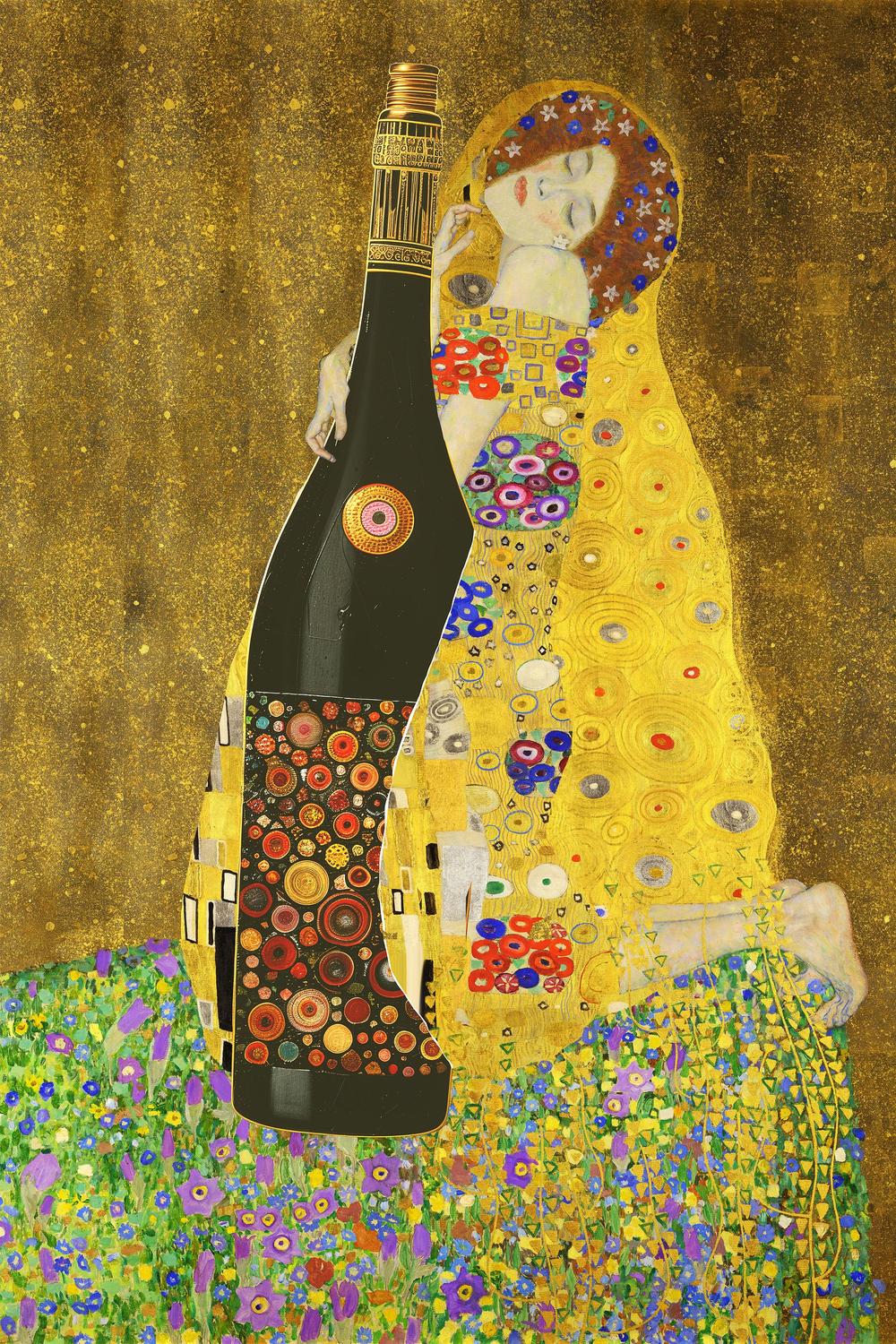 Golden Bottle Embrace-by-Artem Pozdniakov-wall-art-print-canvas-poster-framed-Gioia