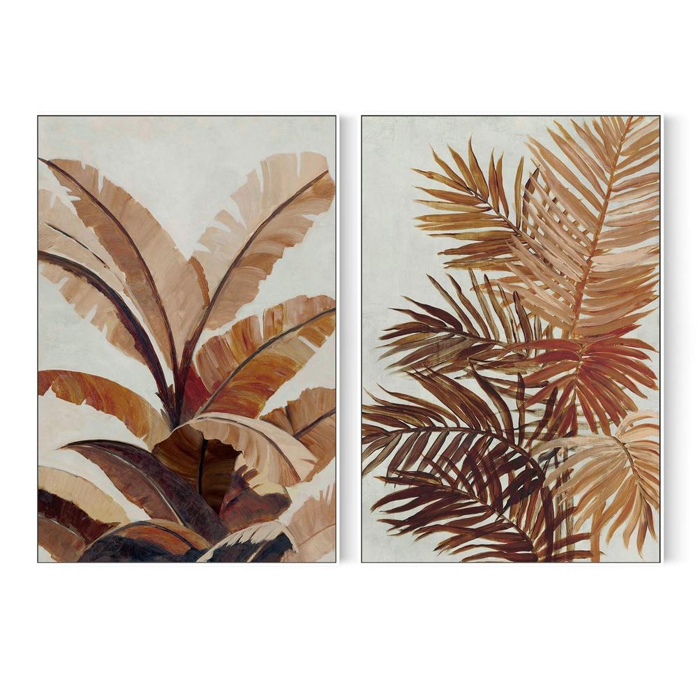 Golden Palms & Golden Banana Leaf, Set Of 2-by-Jacob Q-wall-art-print-canvas-poster-framed-Gioia