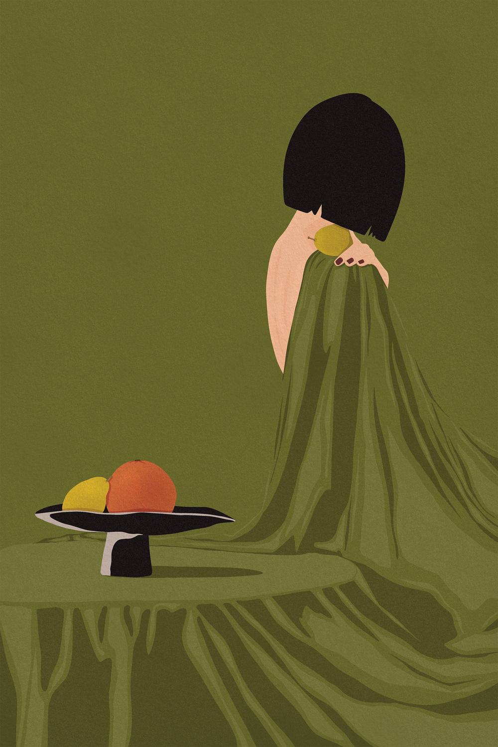 Green Dress Still Life-by-Lisa Solomoniuk-wall-art-print-canvas-poster-framed-Gioia