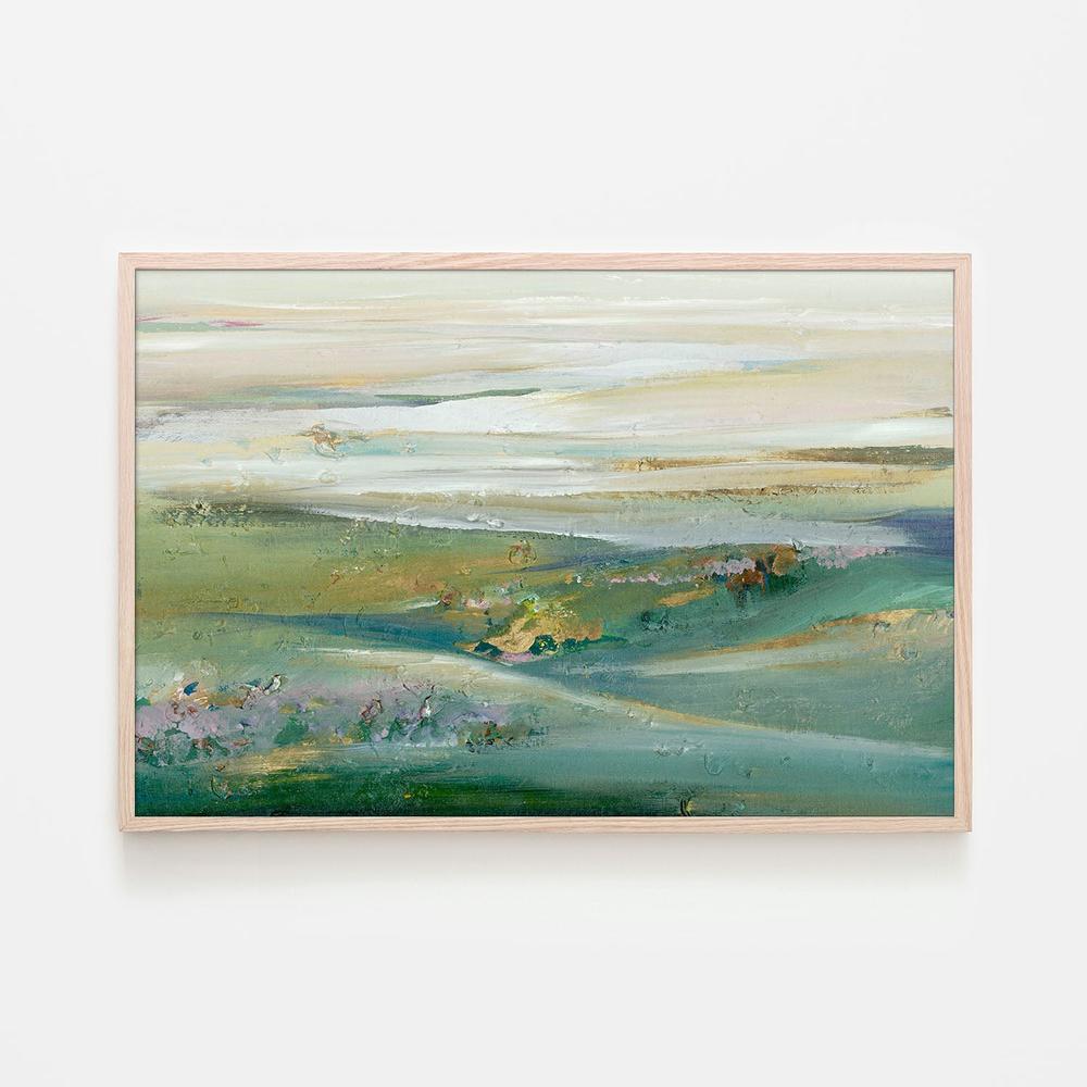 Green Sunset Pasture-by-Lera-wall-art-print-canvas-poster-framed-Gioia