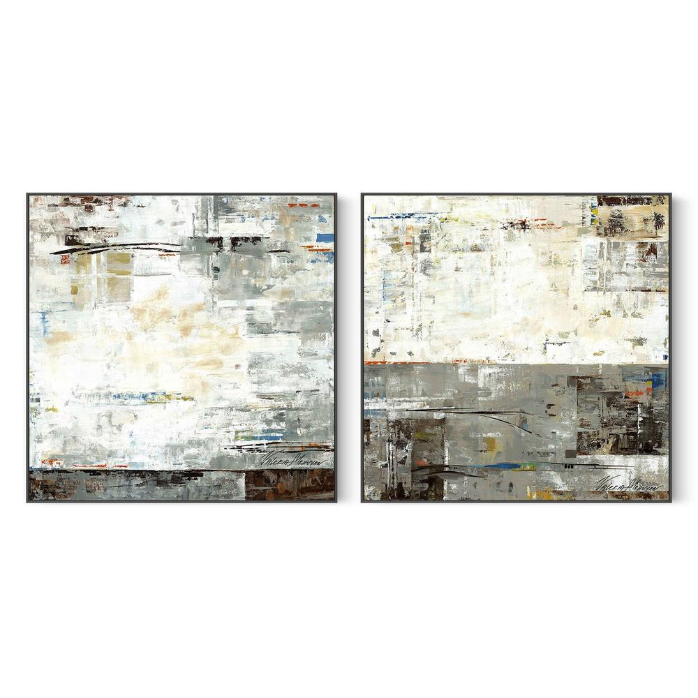 Grey Zone, Style A & B, Set Of 2-by-Lera-wall-art-print-canvas-poster-framed-Gioia