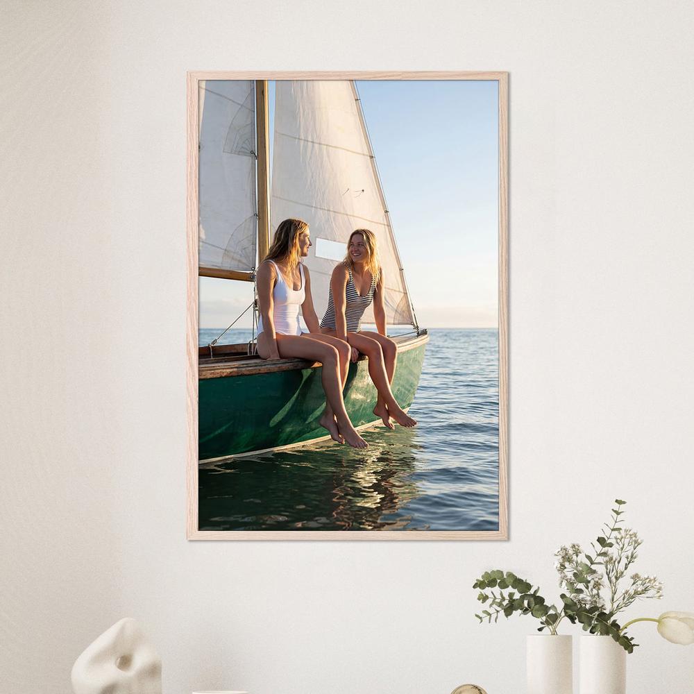 Happy Women on Sailboat-by-Andreas Magnusson-wall-art-print-canvas-poster-framed-Gioia