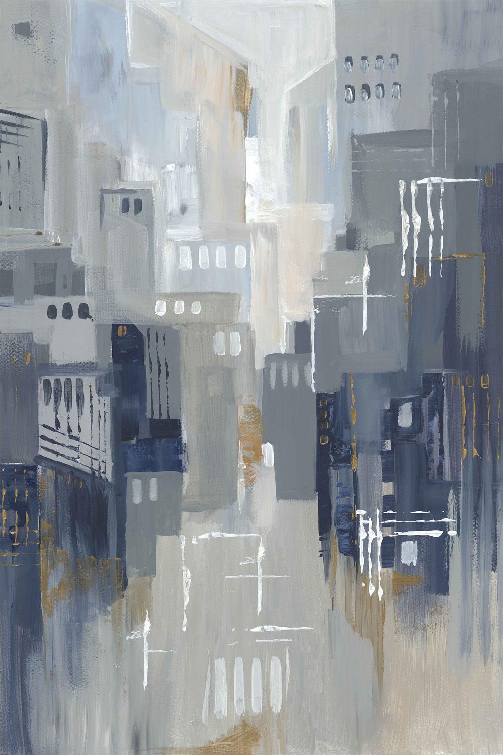Indigo City, Style A & B, Set Of 2-by-Lera-wall-art-print-canvas-poster-framed-Gioia