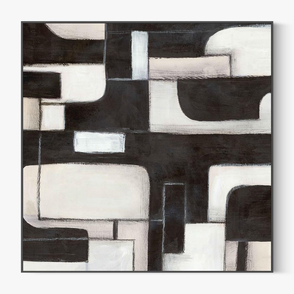 Interwoven Paths in Monochrome, Style A-by-Emma Peal-wall-art-print-canvas-poster-framed-Gioia