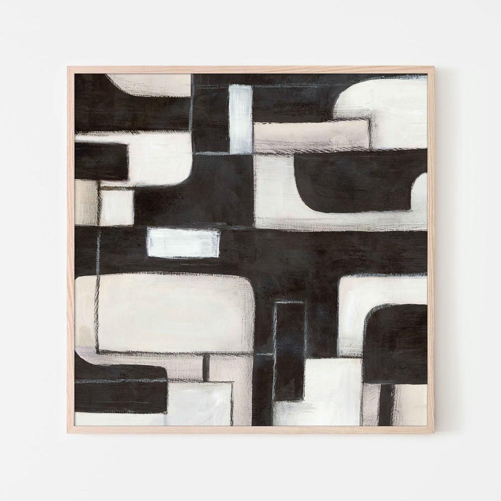 Interwoven Paths in Monochrome, Style A-by-Emma Peal-wall-art-print-canvas-poster-framed-Gioia