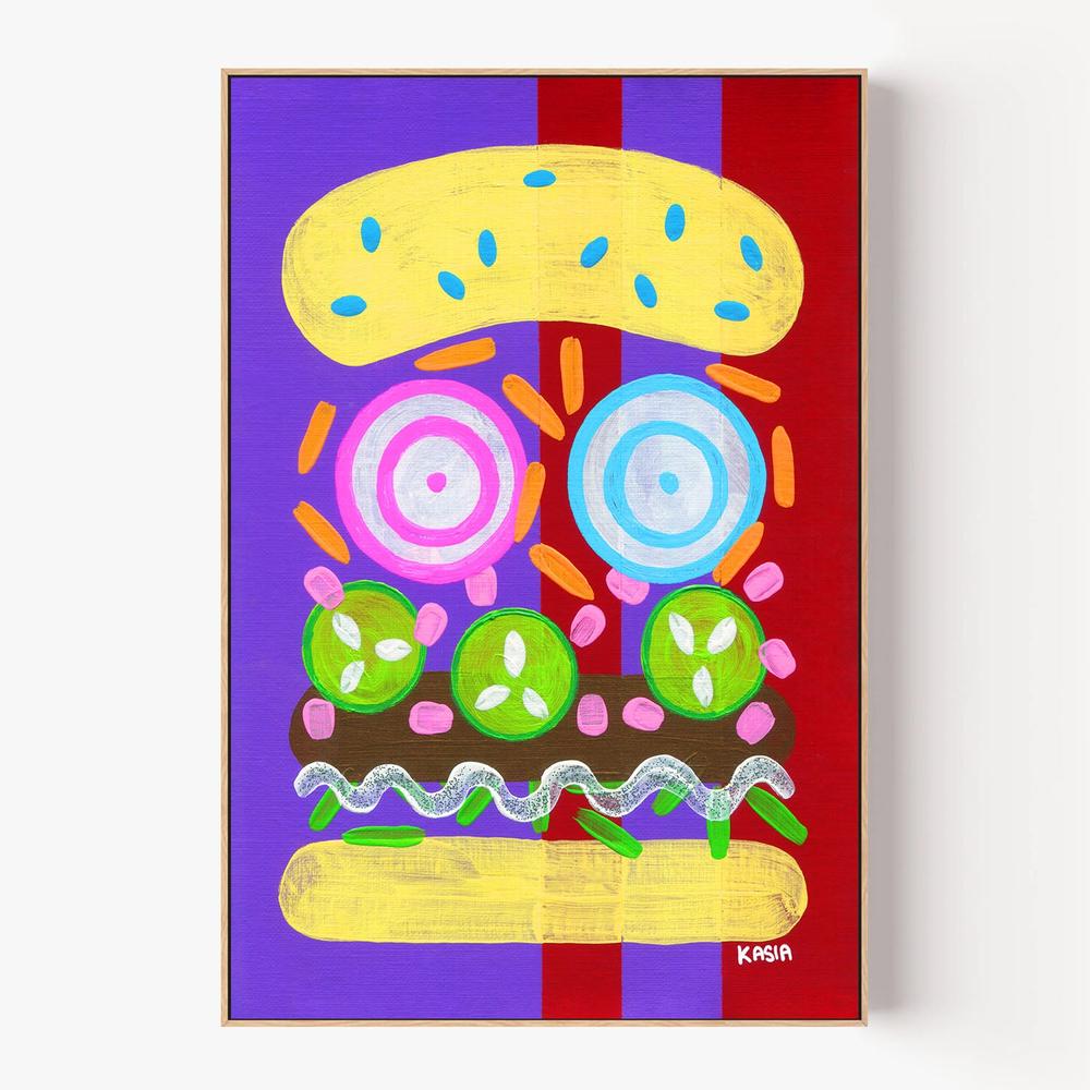 It's Giving Burger-by-Kasia Amanda-wall-art-print-canvas-poster-framed-Gioia