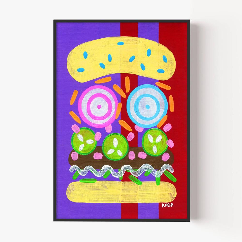 It's Giving Burger-by-Kasia Amanda-wall-art-print-canvas-poster-framed-Gioia