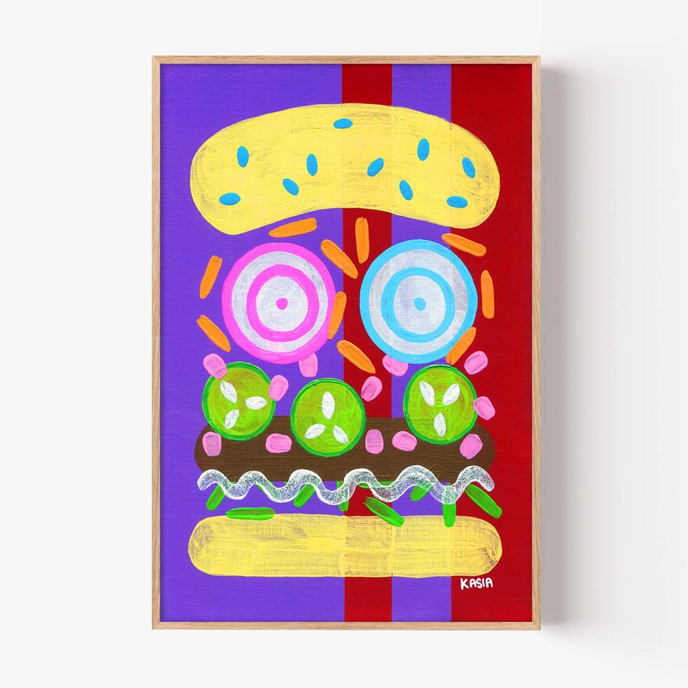 It's Giving Burger-by-Kasia Amanda-wall-art-print-canvas-poster-framed-Gioia