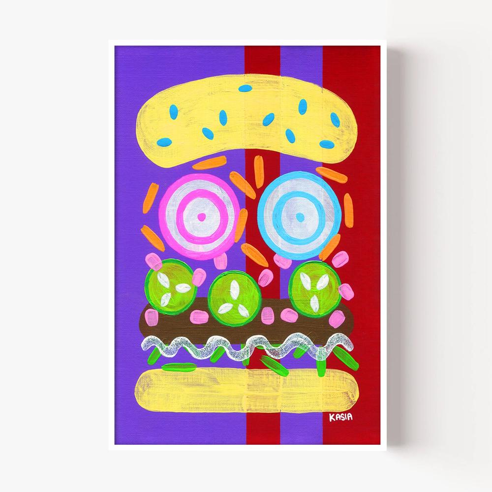 It's Giving Burger-by-Kasia Amanda-wall-art-print-canvas-poster-framed-Gioia