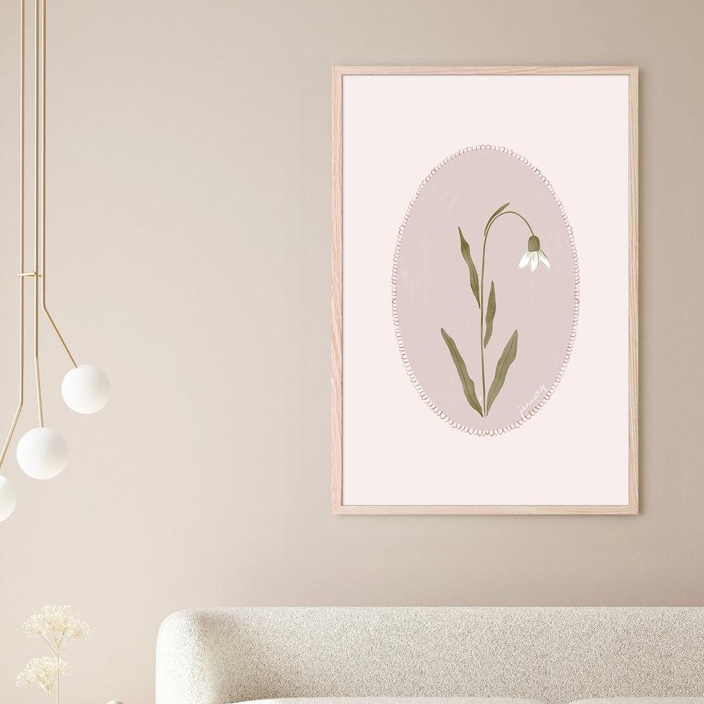 January Snowdrop Bloom-by-Menina Lisboa-wall-art-print-canvas-poster-framed-Gioia
