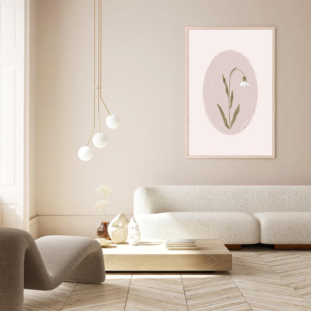 January Snowdrop Bloom-by-Menina Lisboa-wall-art-print-canvas-poster-framed-Gioia
