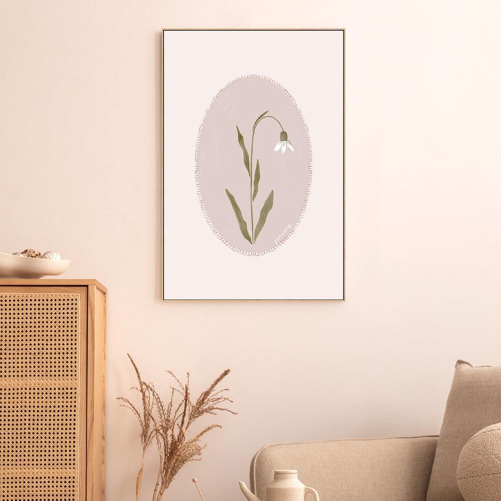 January Snowdrop Bloom-by-Menina Lisboa-wall-art-print-canvas-poster-framed-Gioia