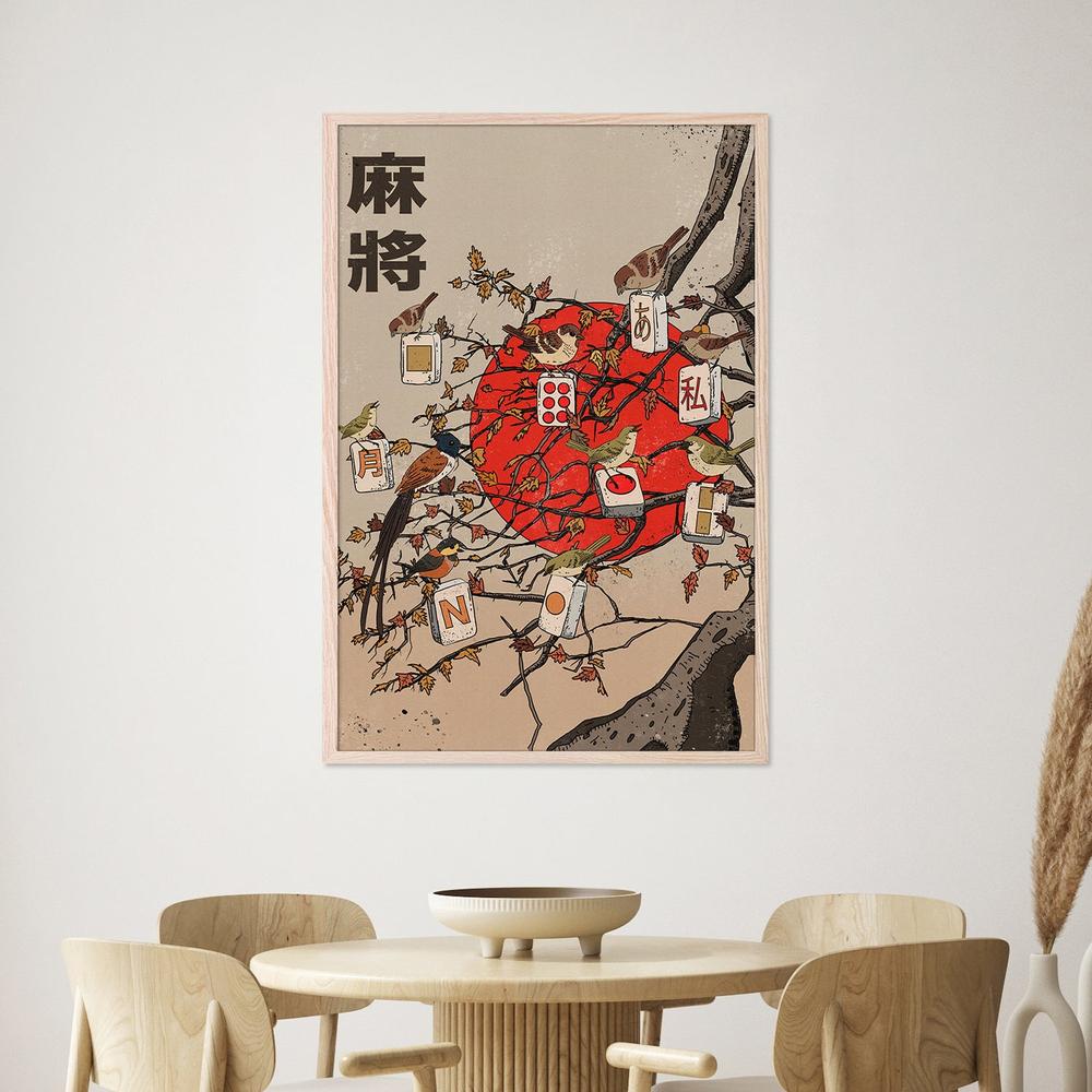 Japanese Mahjong Birds-by-Nicholas-wall-art-print-canvas-poster-framed-Gioia
