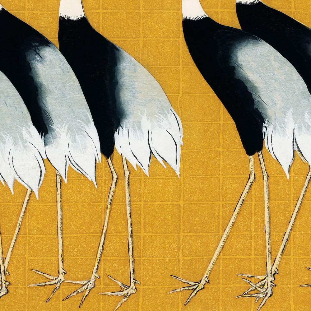 Japanese Red Crown Crane-by-Ogata Korin-wall-art-print-canvas-poster-framed-Gioia