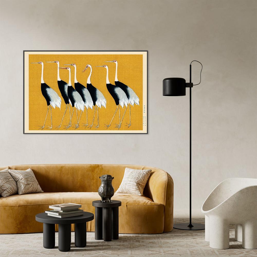 Japanese Red Crown Crane-by-Ogata Korin-wall-art-print-canvas-poster-framed-Gioia
