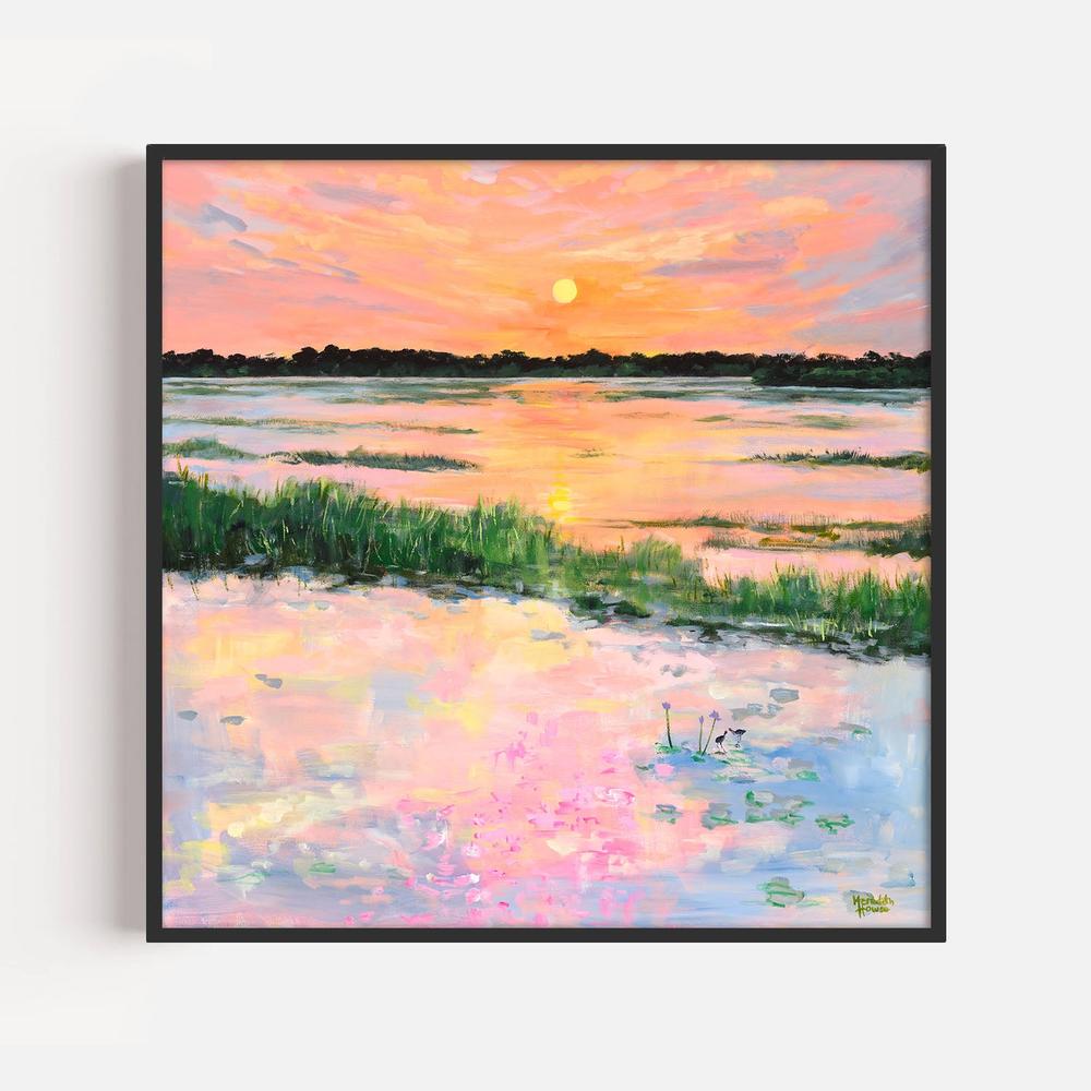 Kakadu Jacana Sunset-by-Meredith Howse-wall-art-print-canvas-poster-framed-Gioia