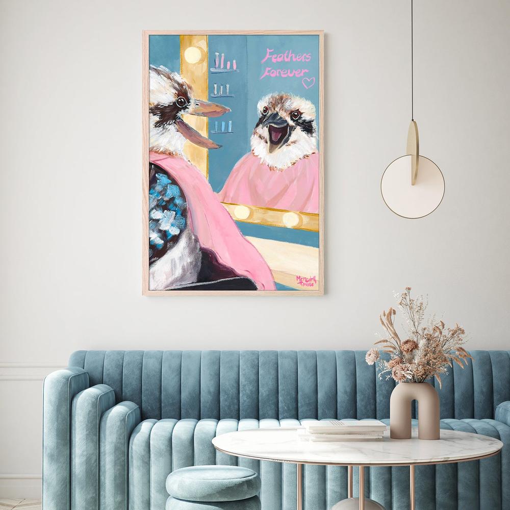Kookaburra Featherdresser-by-Meredith Howse-wall-art-print-canvas-poster-framed-Gioia