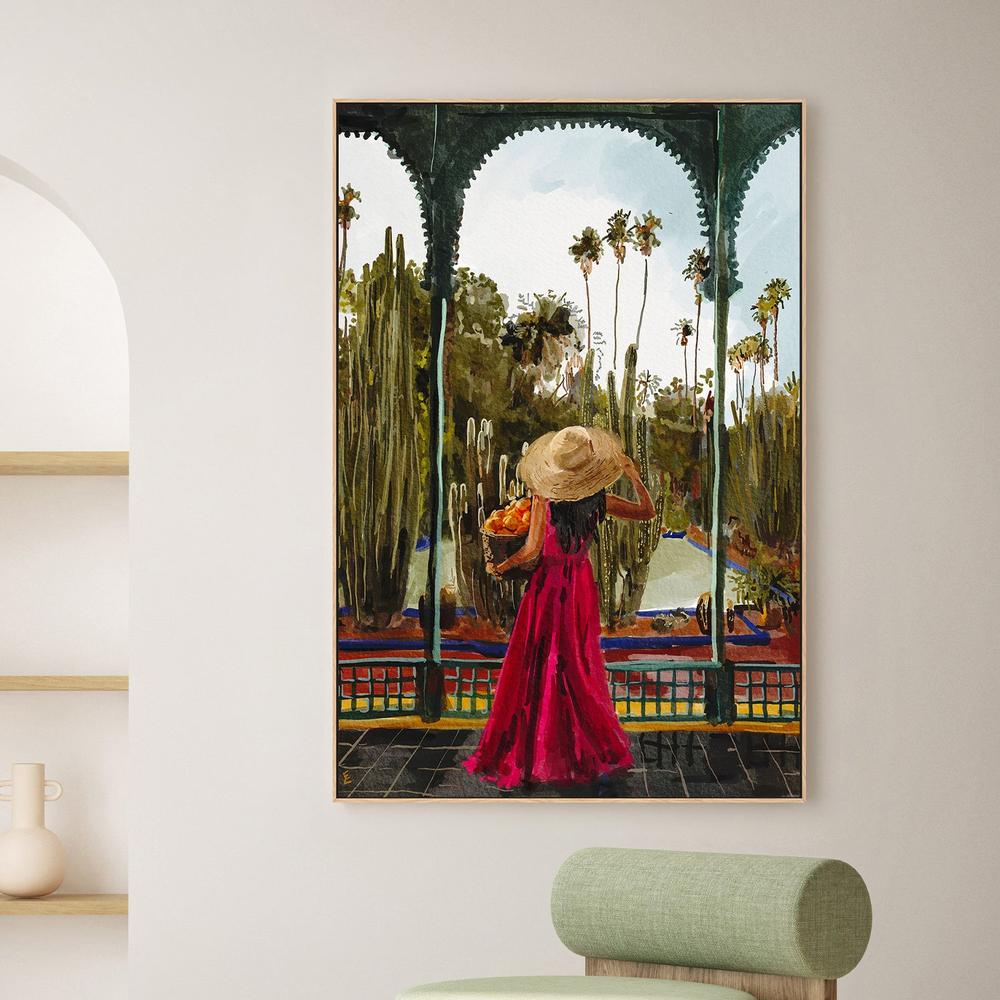 Lady with oranges-by-Ekaterina Zagorska-wall-art-print-canvas-poster-framed-Gioia