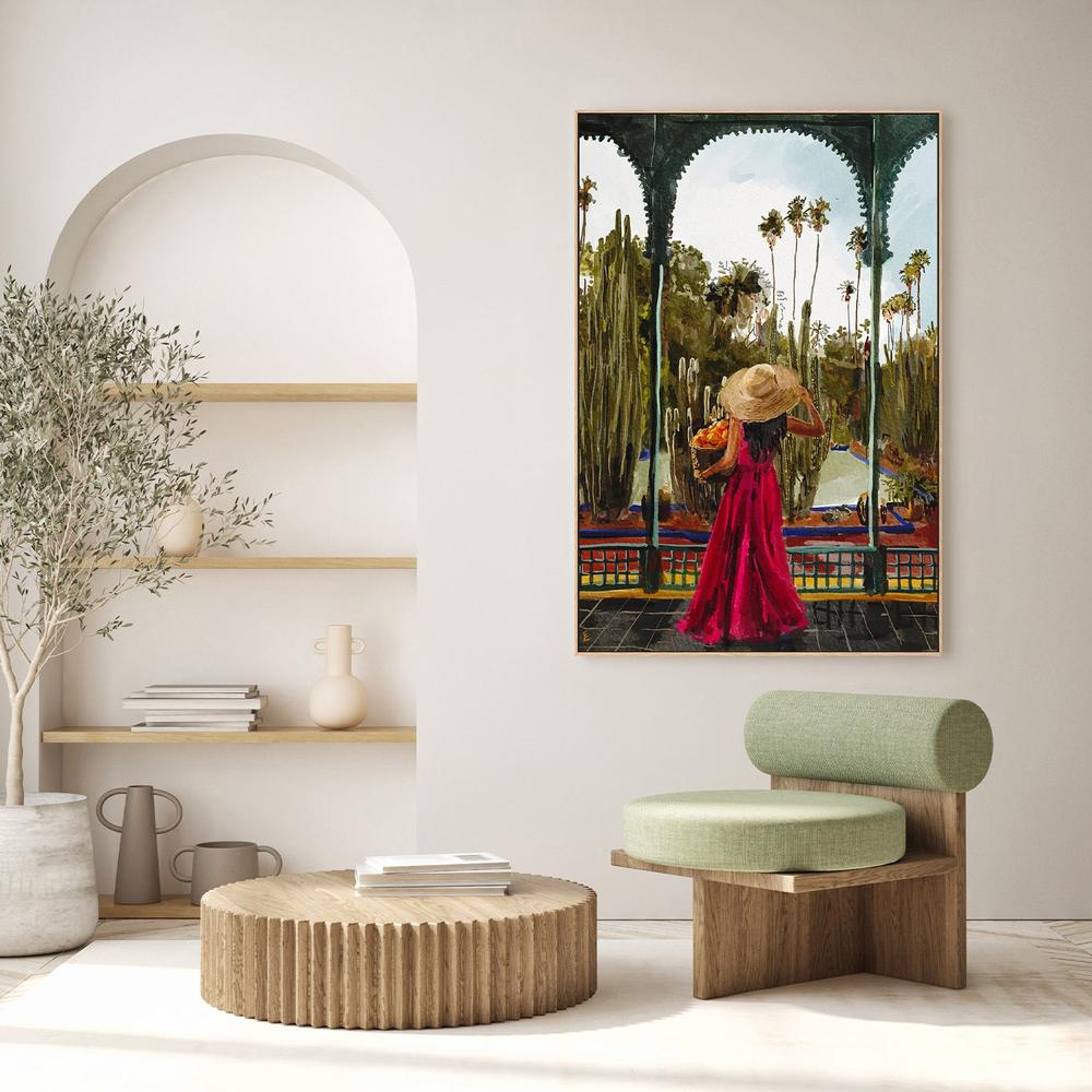 Lady with oranges-by-Ekaterina Zagorska-wall-art-print-canvas-poster-framed-Gioia