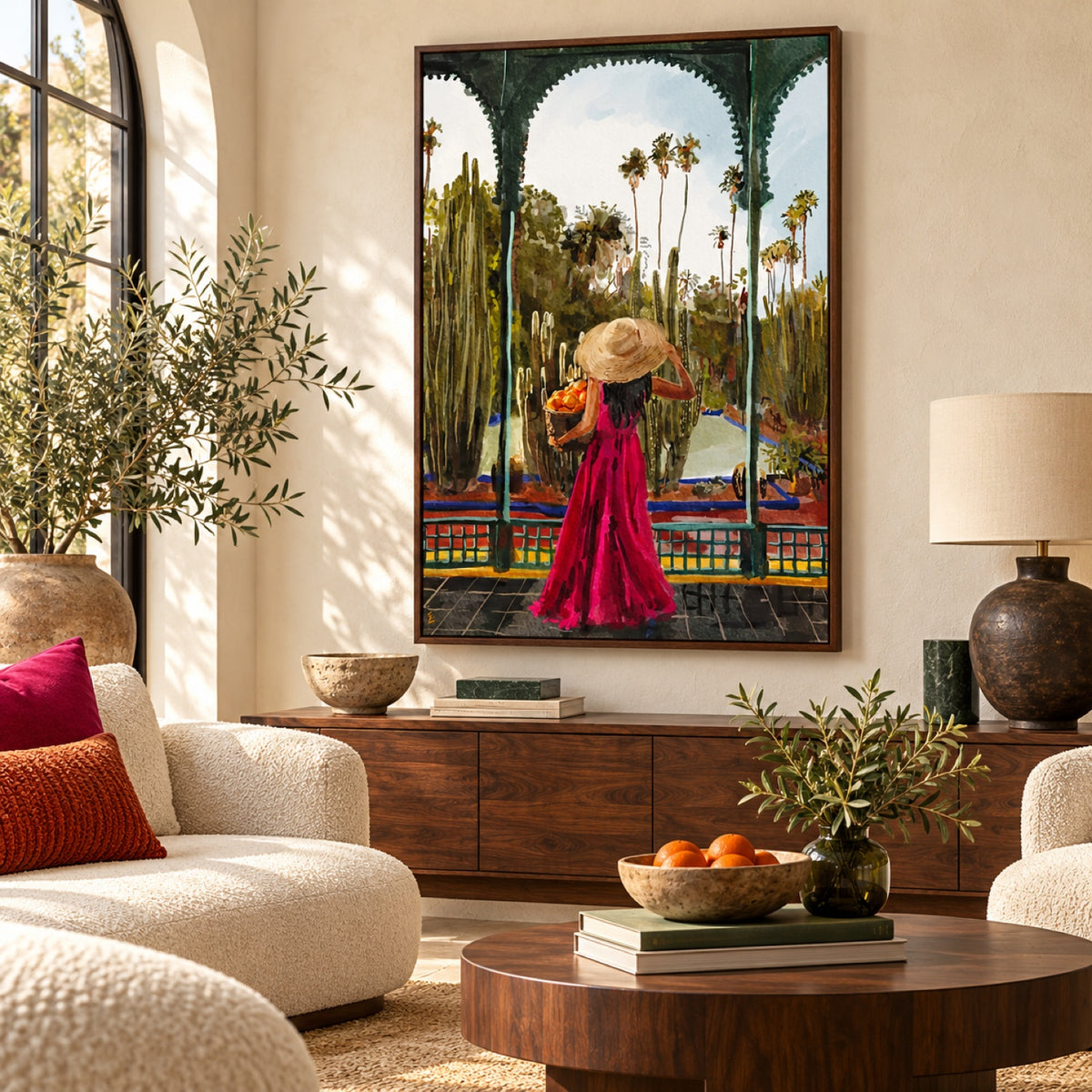 Lady With Oranges lifestyle room image