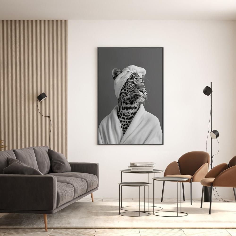 Leopard Spa Day-by-Niky Rahner-wall-art-print-canvas-poster-framed-Gioia