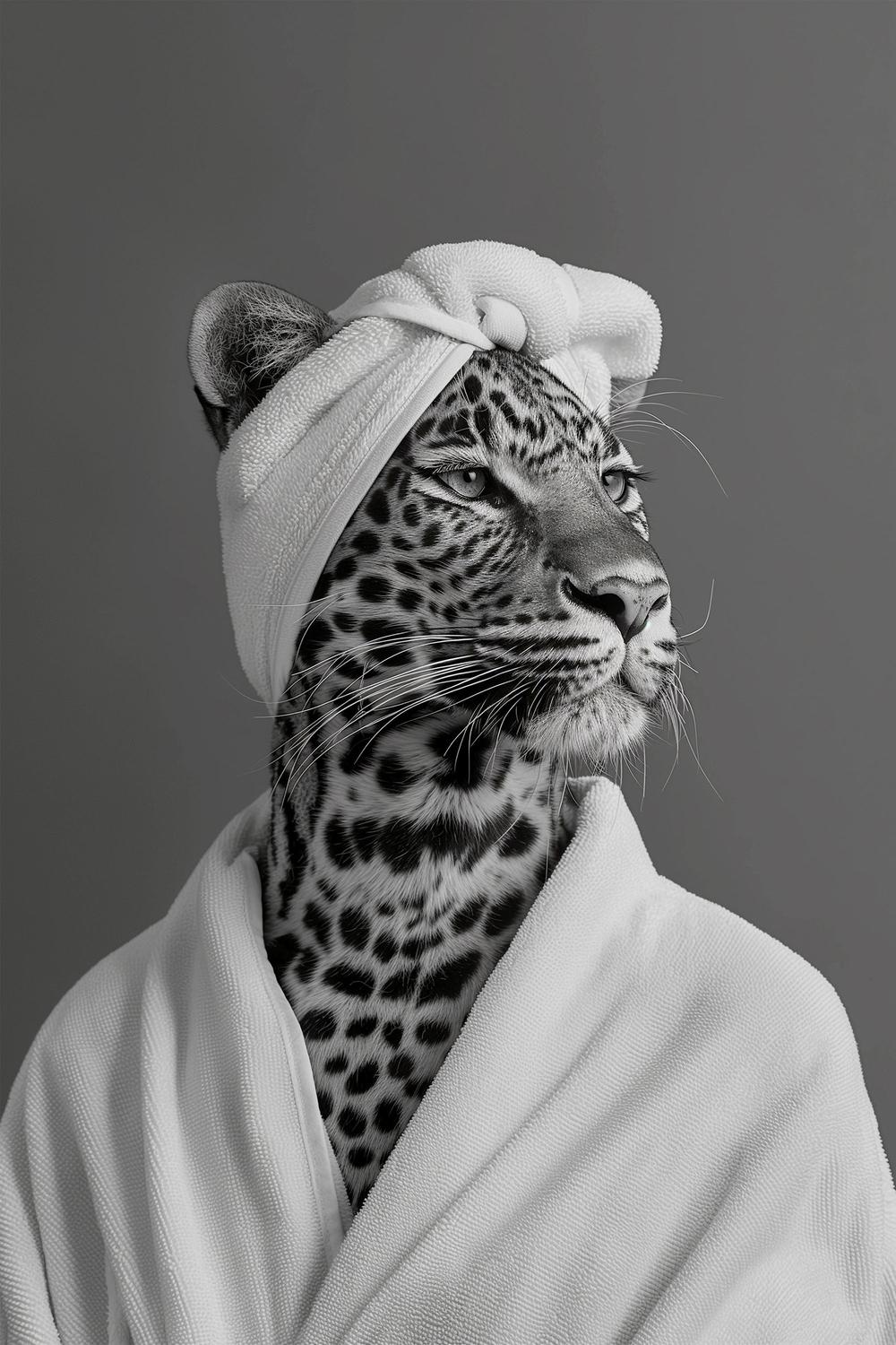 Leopard Spa Day-by-Niky Rahner-wall-art-print-canvas-poster-framed-Gioia
