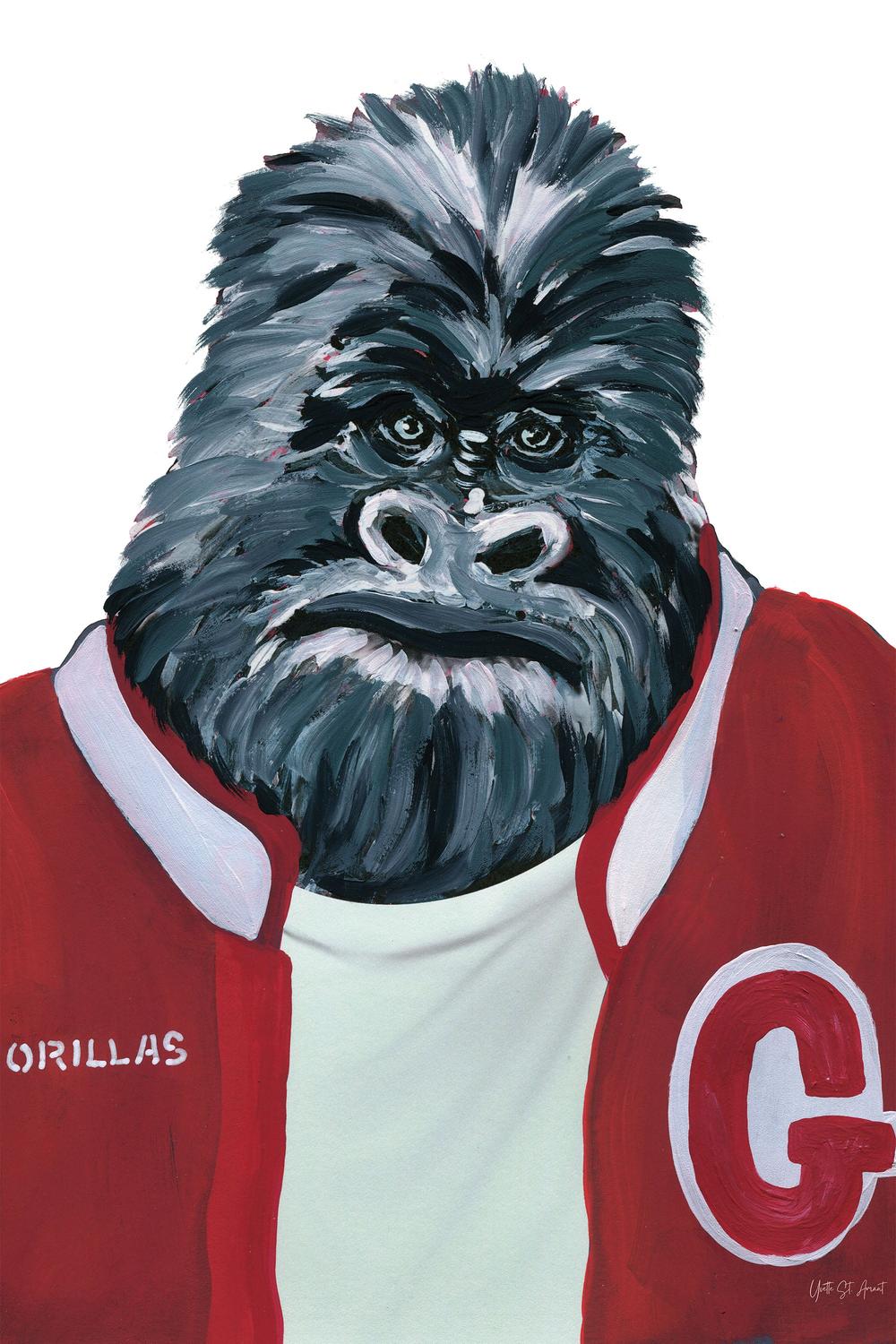 Letterman Gorilla-by-Yvette St. Amant-wall-art-print-canvas-poster-framed-Gioia
