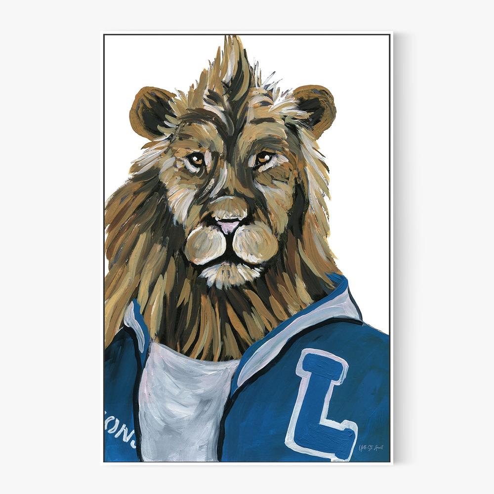 Letterman Lion-by-Yvette St. Amant-wall-art-print-canvas-poster-framed-Gioia