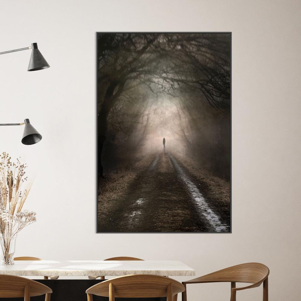 Lone Figure Misty Path-by-Christina Sillen-wall-art-print-canvas-poster-framed-Gioia