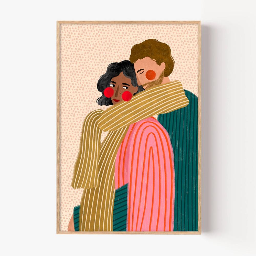 Loving Couple Embrace-by-Bea Muller-wall-art-print-canvas-poster-framed-Gioia