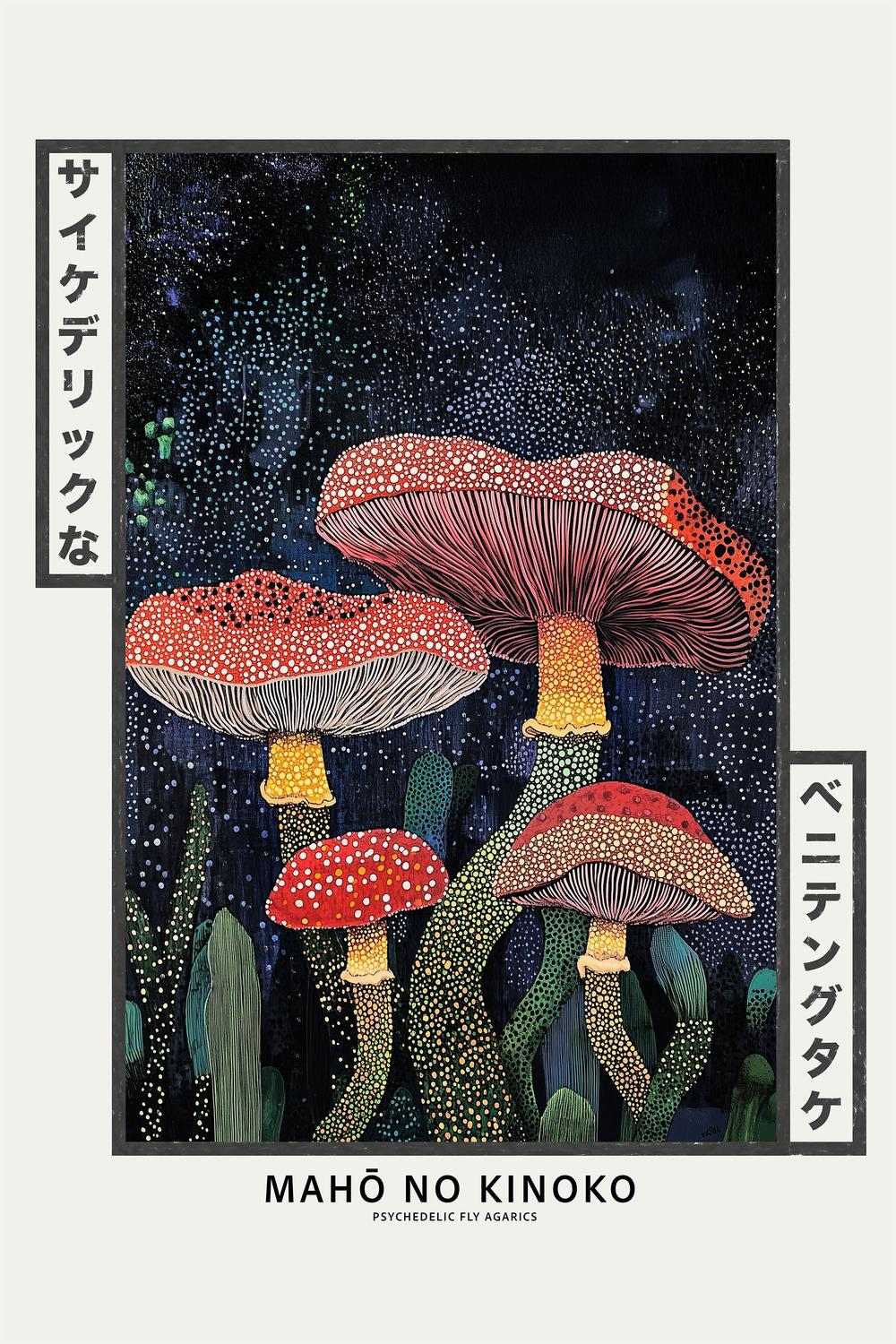 Magic Night Mushrooms-by-Pictufy Studio IV-wall-art-print-canvas-poster-framed-Gioia