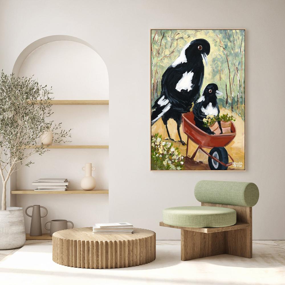 Magpie Garden-by-Meredith Howse-wall-art-print-canvas-poster-framed-Gioia