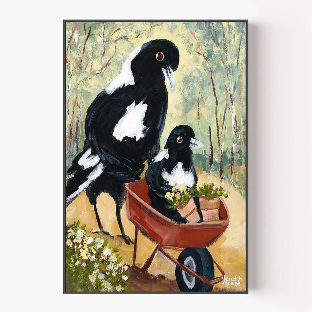 Magpie Garden-by-Meredith Howse-wall-art-print-canvas-poster-framed-Gioia