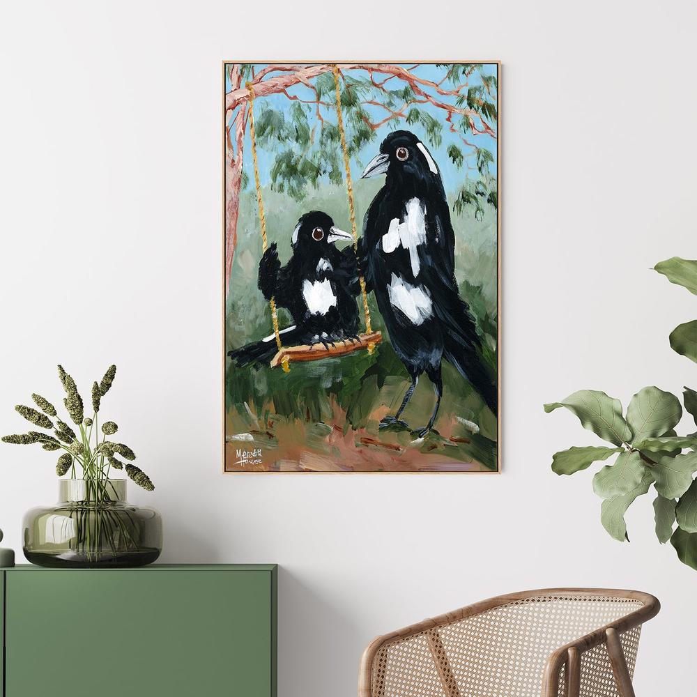 Magpie Swing-by-Meredith Howse-wall-art-print-canvas-poster-framed-Gioia