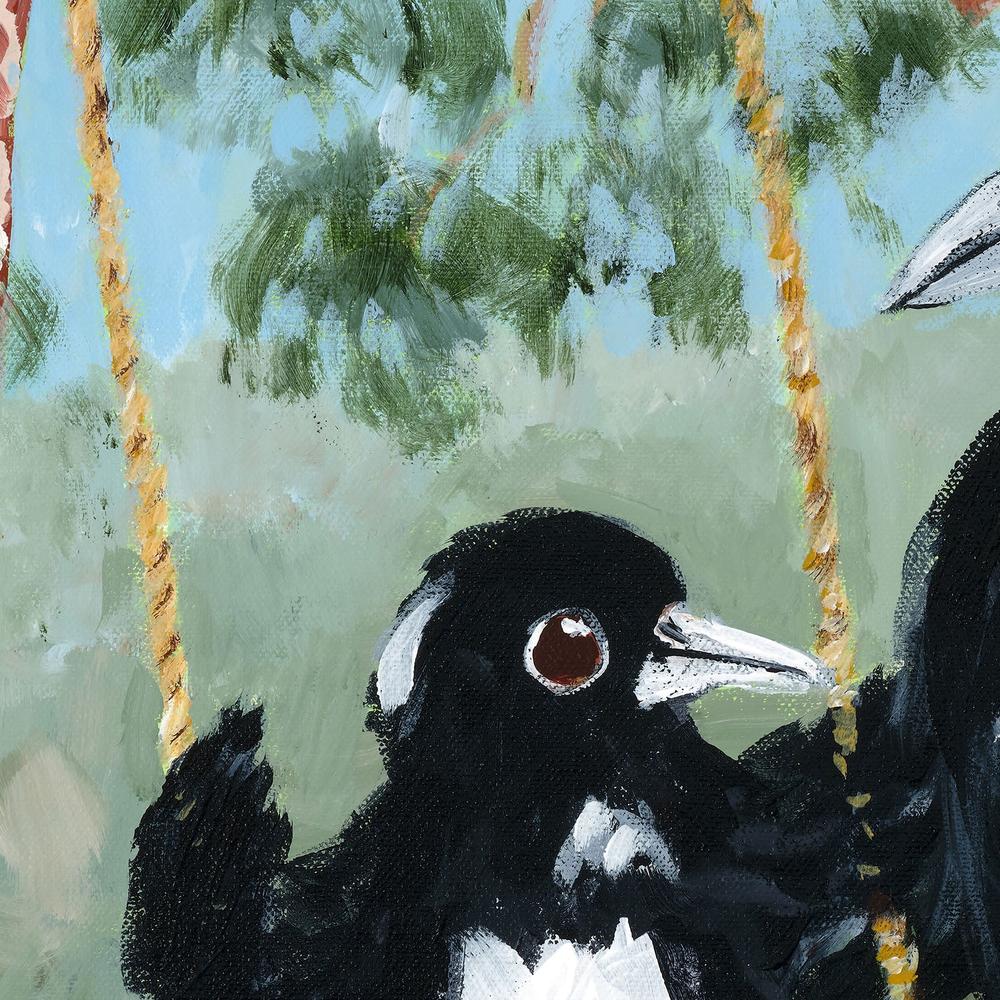 Magpie Swing-by-Meredith Howse-wall-art-print-canvas-poster-framed-Gioia